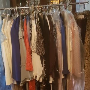 Rack of vintage coats, jackets and dress wear